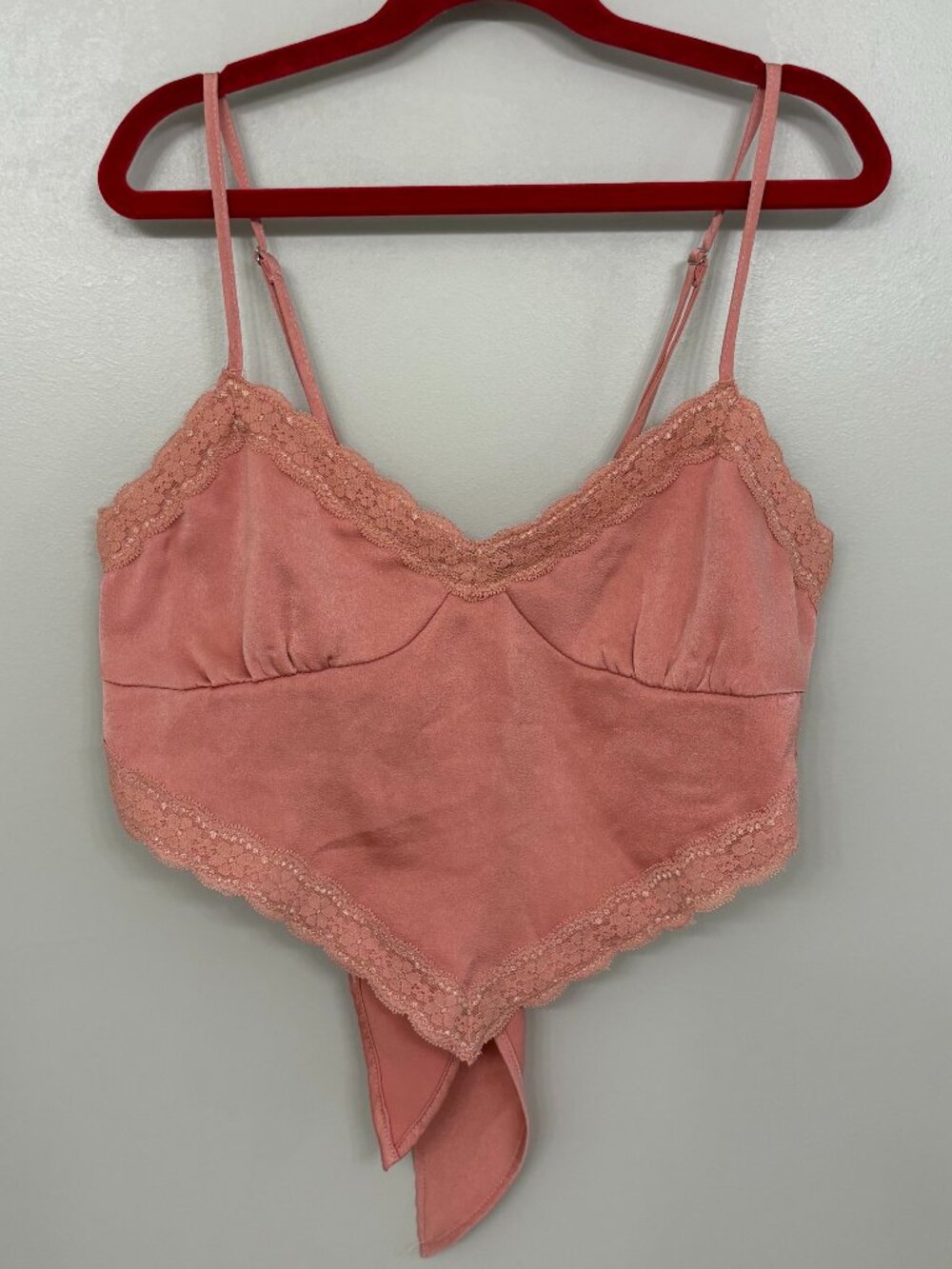 Forever 21 Lace-Trimmed Satin Camisole Top - Mauve - Size Small